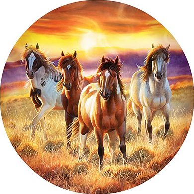 Running in the sun 500 piece Round Jigsaw Puzzle