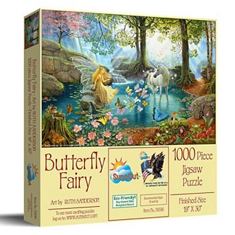 Butterfly Fairy 1000 pc Jigsaw Puzzle by Ruth Sanderson Finished Size 19" x 30" MPN# 76336