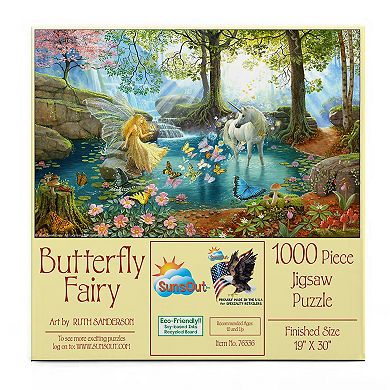 Butterfly Fairy 1000 piece Jigsaw Puzzle by Ruth Sanderson Finished Size 19" x 30" MPN# 76336