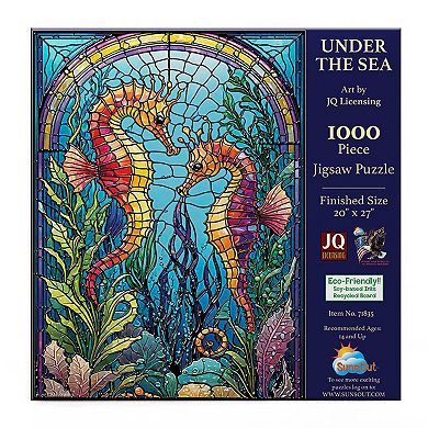 Under the Sea Stained Glass 1000 piece Jigsaw Puzzle for Adults