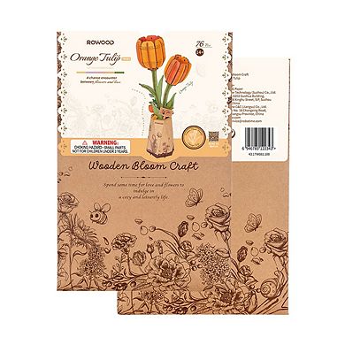 DIY 3D Wood Puzzle Orange Tulip 76pcs