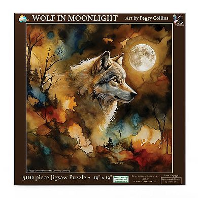 Wolf in Moonlight 500 piece Jigsaw Puzzle for Adults