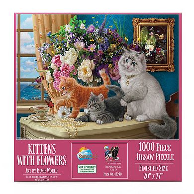Kittens with flowers 1000 piece Jigsaw Puzzle