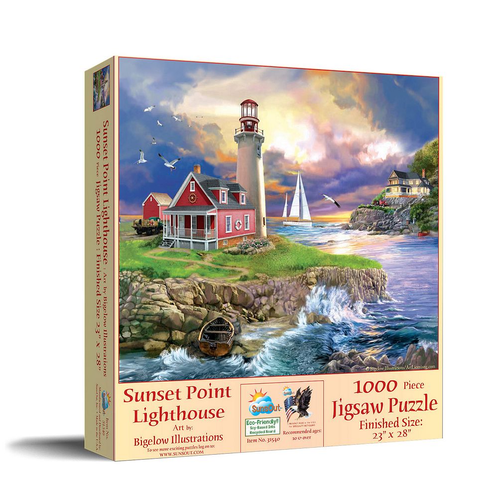 Sunset Point Lighthouse 1000 piece Jigsaw Puzzle