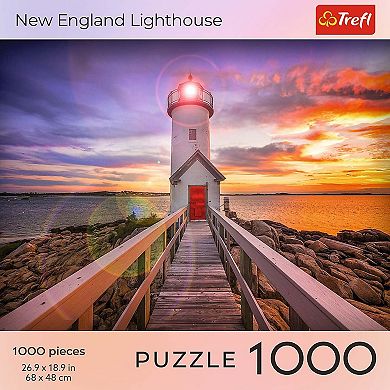 Trefl Red 1000 Piece Puzzle - Sunsets - New England Lighthouse