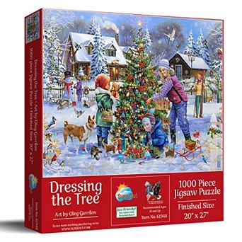 Dressing the Tree 1000 pc Jigsaw Puzzle by Oleg Gavrilov Finished Size 20" x 27" MPN# 61948