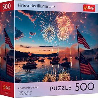 Trefl Red Fireworks Illuminate 500 pc Puzzle