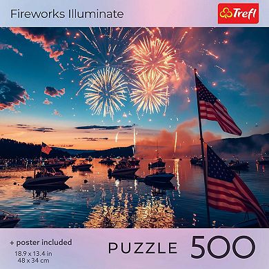Trefl Red Fireworks Illuminate 500 Piece Puzzle
