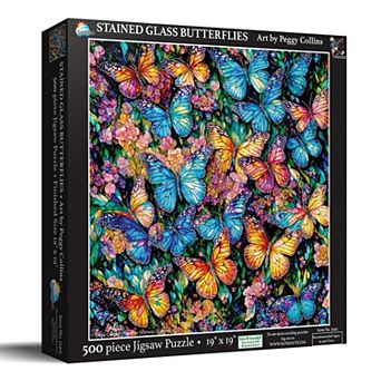 Stained Glass Butterflies 500 pc Jigsaw Puzzle