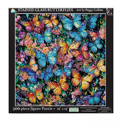 Stained Glass Butterflies 500 piece Jigsaw Puzzle