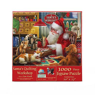Santa's Quilting Workshop 1000 piece Jigsaw Puzzle