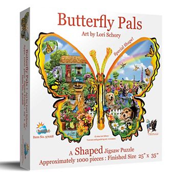 Butterfly Pals 1000 pc Shaped Jigsaw Puzzle