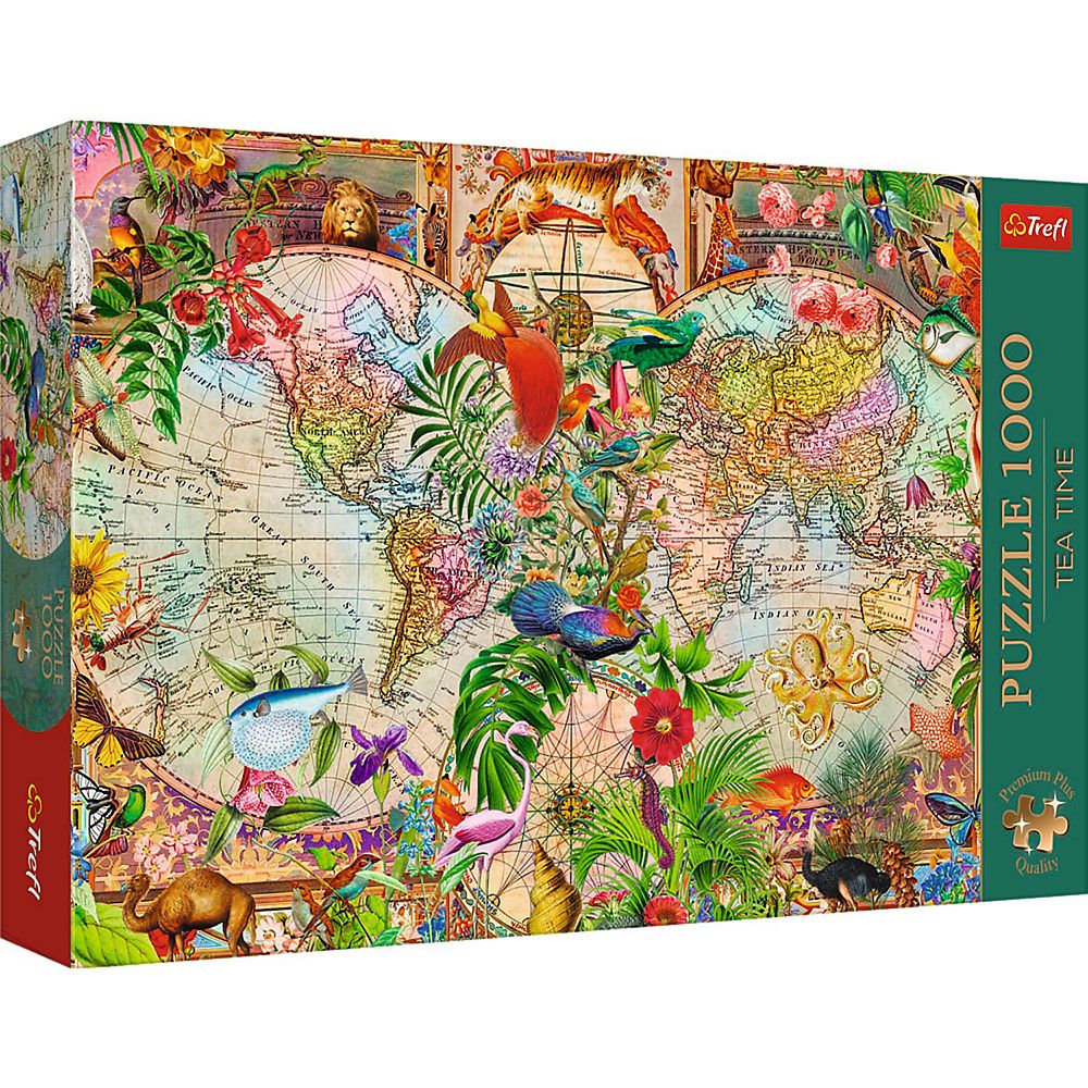 Trefl Premium Plus Quality - Puzzle Tea Time: Mercato dei fiori, Parigi - 1000 Pezzi, Serie di Immagini Nostalgiche Dipinte, per Adulti e Bambini a partire dai 12 Anni