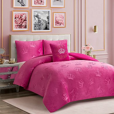 Juicy Couture Plush Crown Comforter Set