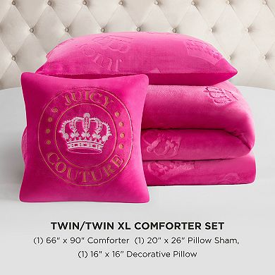 Juicy Couture Plush Crown Comforter Set
