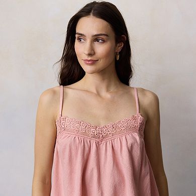 Women's LC Lauren Conrad Lace Trim Knit Tank Top