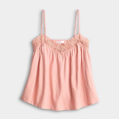 Women's LC Lauren Conrad Lace Trim Knit Tank Top