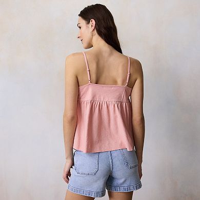 Women's LC Lauren Conrad Lace Trim Knit Tank Top