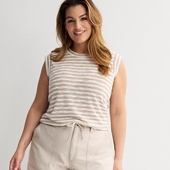 Plus Size Sonoma Goods For Life® Striped Summer Tank Top