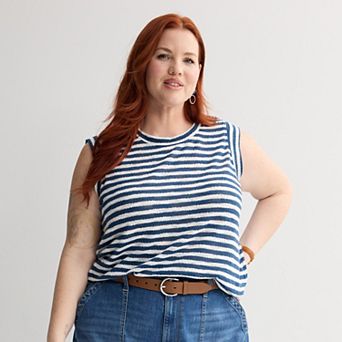 Plus Size Sonoma Goods For Life® Striped Summer Tank Top