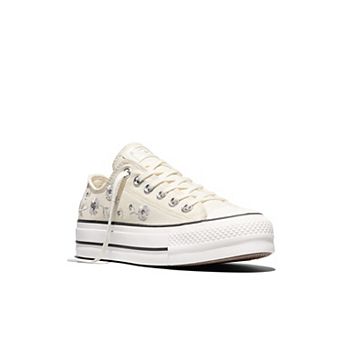 Converse Chuck Taylor All Star Lift Ox Platform Women's Sequin Flowers Sneakers