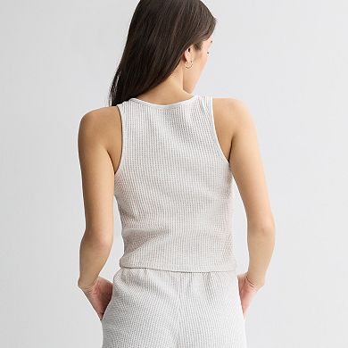Juniors' SO® V-Neck Waffle Tank Top