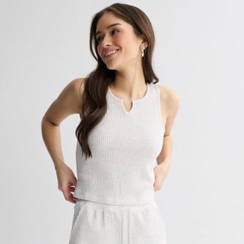 Juniors' SO® V-Neck Waffle Tank Top
