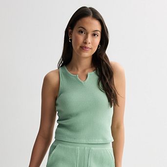 Juniors' SO® V-Neck Waffle Tank Top