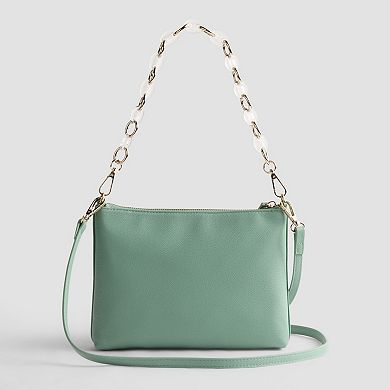 LC Lauren Conrad Maple Top Zip Chain Crossbody Bag