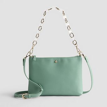 LC Lauren Conrad Maple Top Zip Chain Crossbody Bag