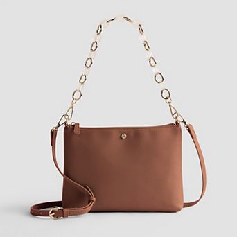 LC Lauren Conrad Maple Top Zip Chain Crossbody Bag
