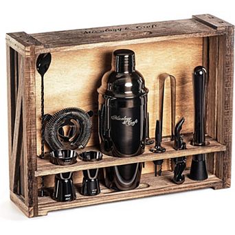 11 pc Cocktail Shaker Set, Bartender Kit with Stand - Gift Ready