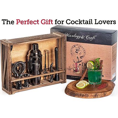 11-Piece Cocktail Shaker Set, Bartender Kit with Stand - Gift Ready