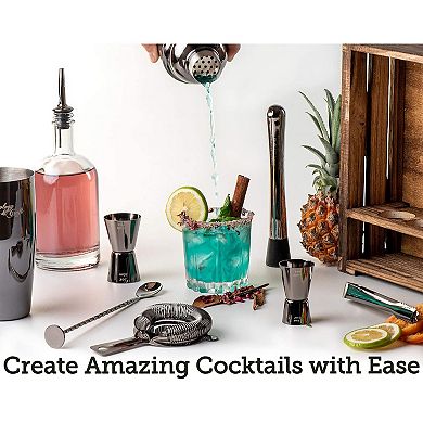 11-Piece Cocktail Shaker Set, Bartender Kit with Stand - Gift Ready