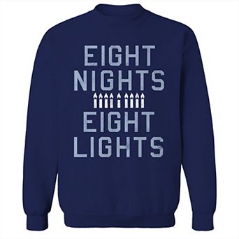 Men's Eight Nights Eight Lights Hanukkah Graphic Sweatshirt