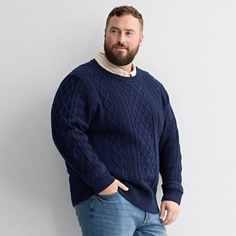 Big & Tall Sonoma Goods For Life® Cable Knit Crewneck Sweater