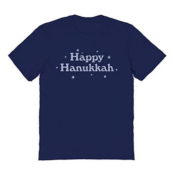 Men's Happy Hanukkah Stars Graphic Tee