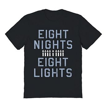 Men's Eight Nights Eight Lights Hanukkah Graphic Tee