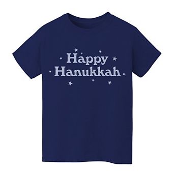 Kids 8-20 Happy Hanukkah Stars Graphic Tee