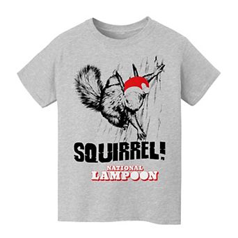 Kids 8-20 National Lampoon's Christmas Vacation Squirrel Santa Hat Graphic Tee