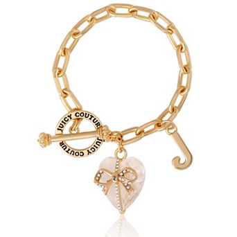 Juicy Couture Heart Stone & J Charm Bracelet