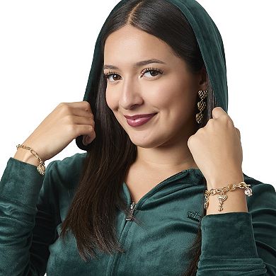 Juicy Couture Charm Bracelet Set with Heart and Key Charms - 7.5''