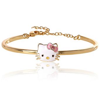 Bangle Bracelet for Women, 18k Gold Flash-Plated Pendant Bracelet