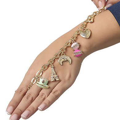 Juicy Couture Paris Travel Charm Bracelet - Macaron, Croissant