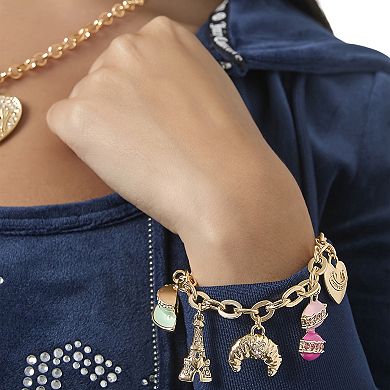 Juicy Couture Paris Travel Charm Bracelet - Macaron, Croissant
