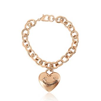 Juicy Couture 7" XL puffy heart charm bracelet - imitation yg plt