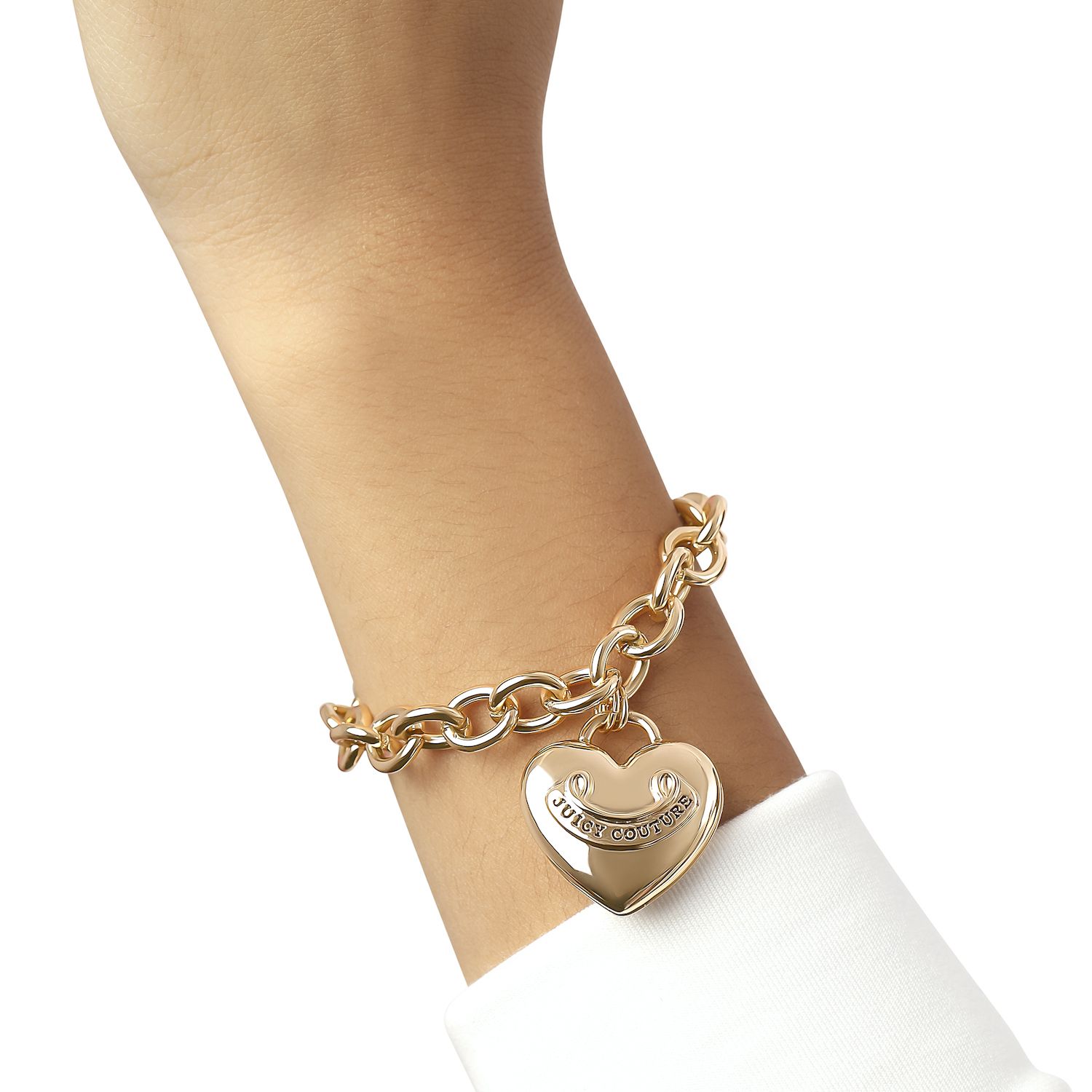 Juicy Couture Puffed Heart Gold Bracelet & 5-Charms Juicy Couture Puffed Heart Gold Bracelet & 5-Charms. RARE  main image 2