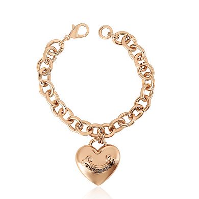 Juicy Couture 7" XL puffy heart charm bracelet - imitation yg plt