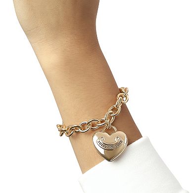 Juicy Couture 7" XL puffy heart charm bracelet - imitation yg plt