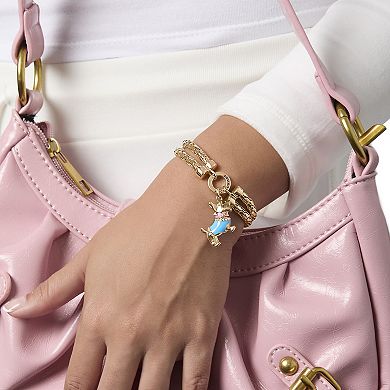 Juicy Couture Double Chain Bracelet with Blue Dog Charm